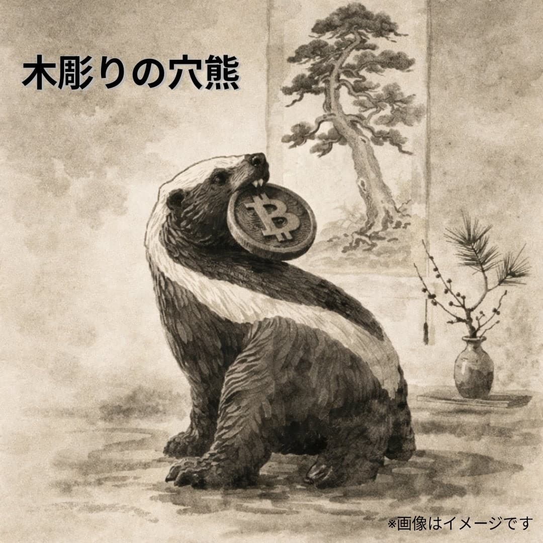 不屈の精神 — 木彫りの穴熊 by チームなかもと