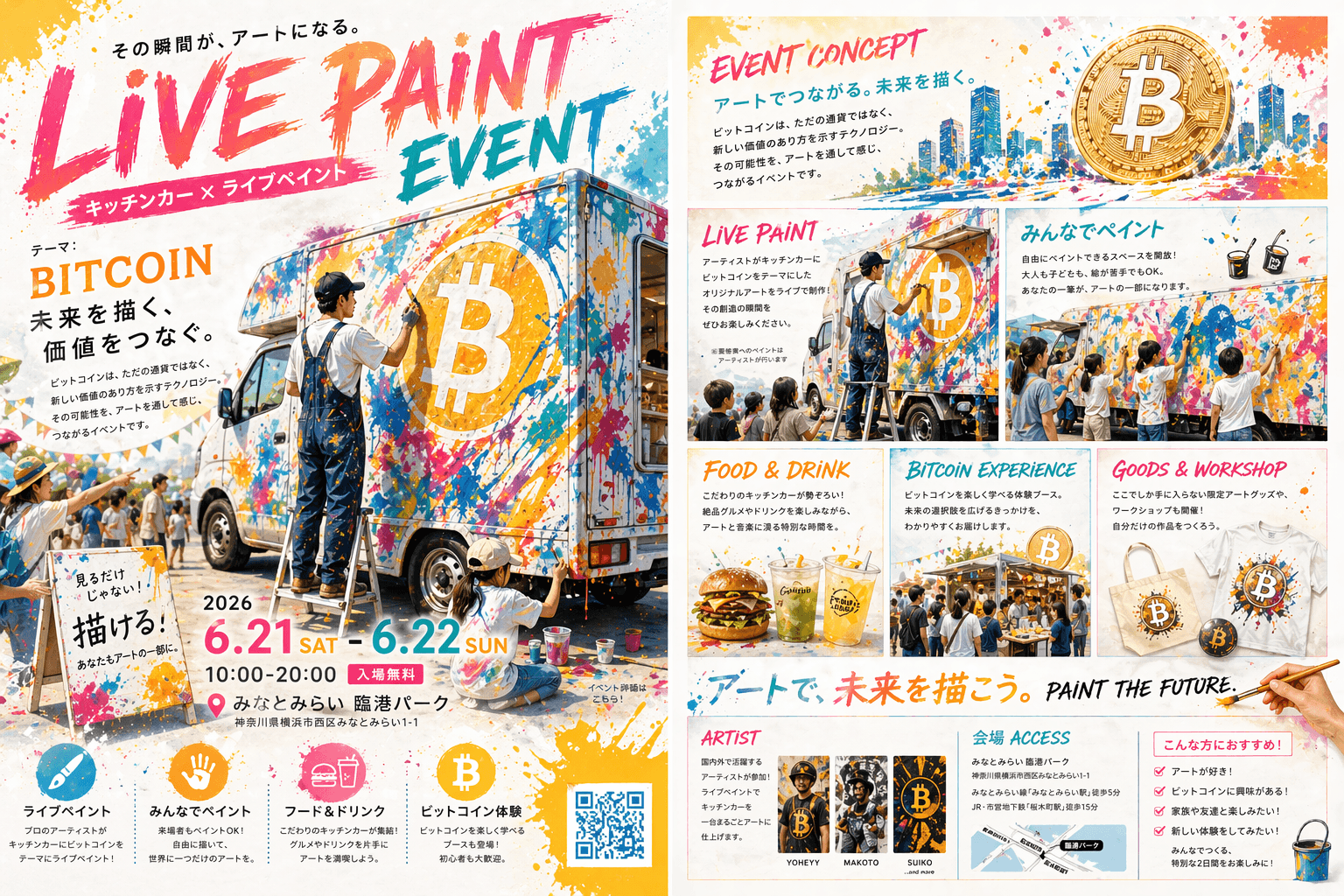 Bitcoin Kitchen Car Live Paint by ちょめじ@COCOROTUS