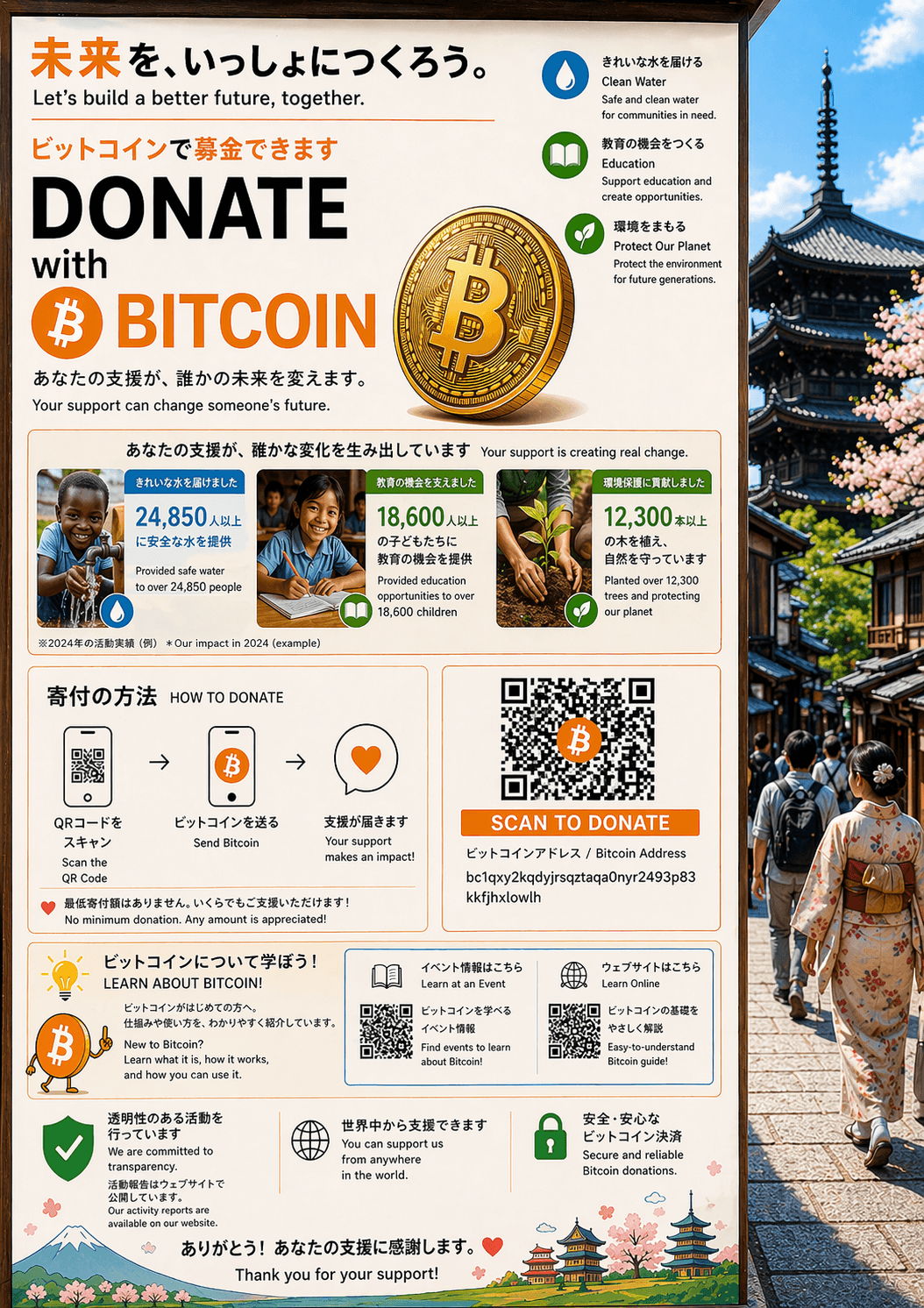 Bitcoin Donation Poster by 小田島侑胡