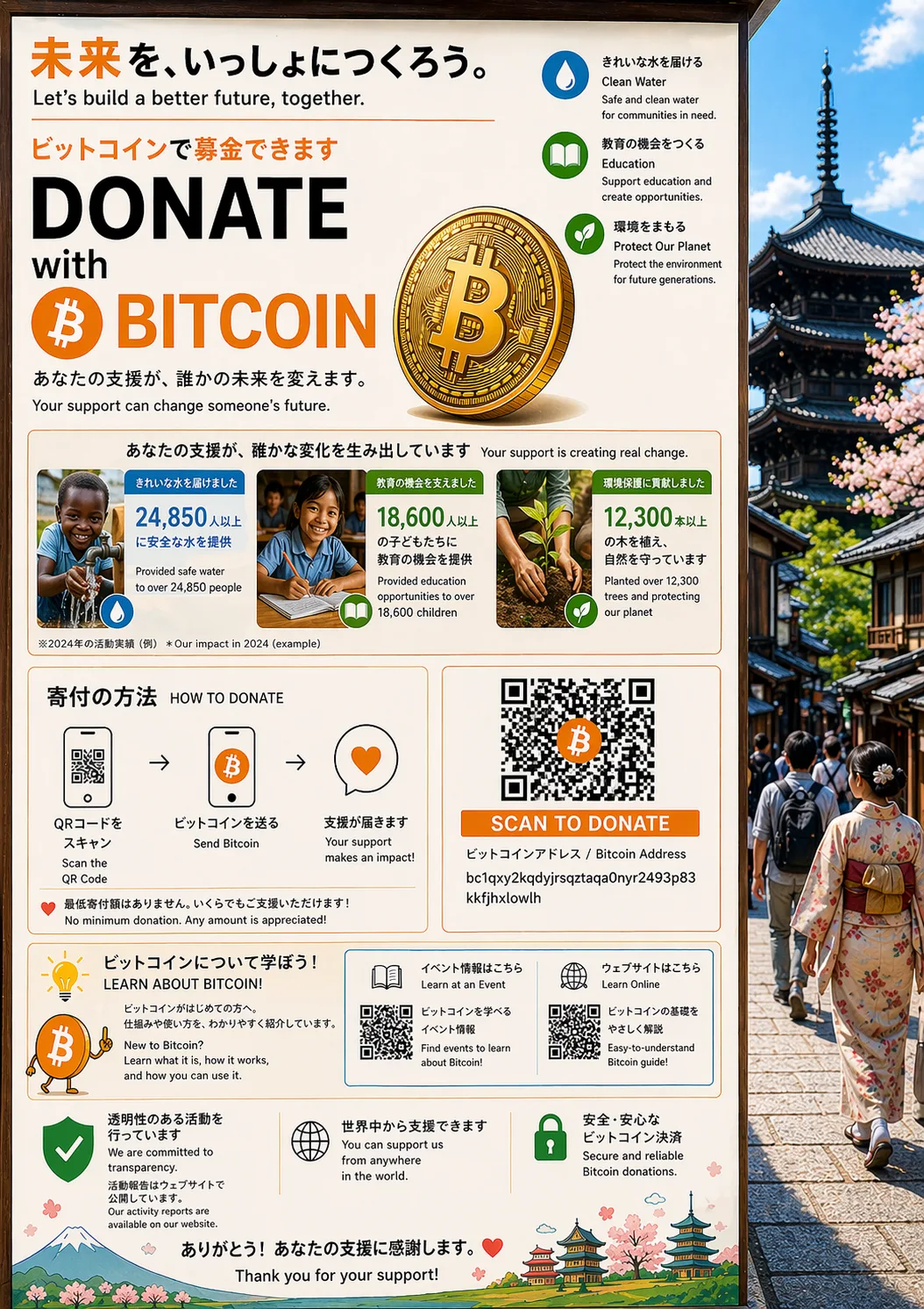 Bitcoin Donation Poster by 小田島侑胡